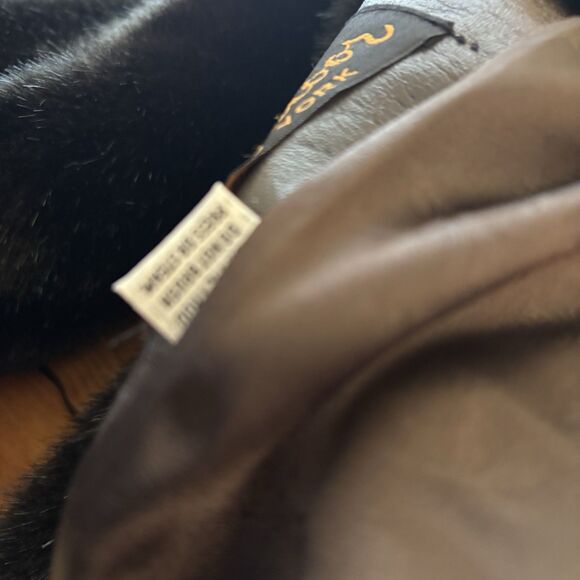 VTG 50s Hillmoor New York Faux Mink Fur Coat Black Brown Mid Century USA Made - Picture 12 of 13